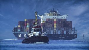 ship, container ship, tractor, sea, seafaring, shipping, container, logistics, freight, nature, automobile